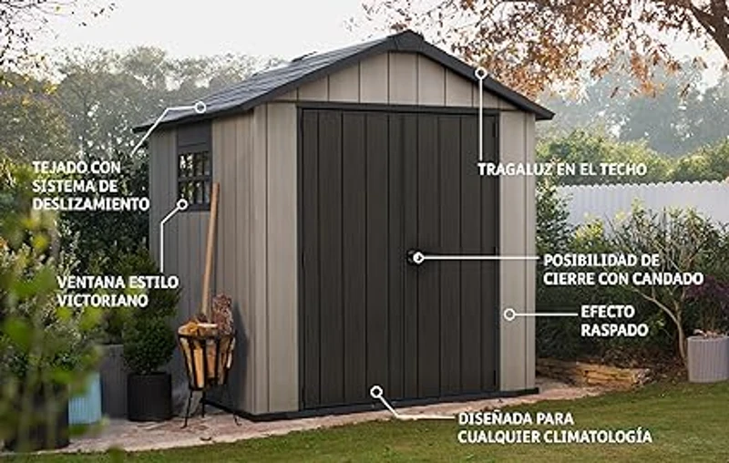 Keter Casetta da Giardino Oakland 757, Grigia, 229 X 223,5 X 242 h