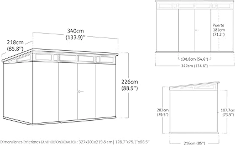 Keter Casetta da Giardino Artisan 11x7, Grigia, 342 X 218 X 226 h