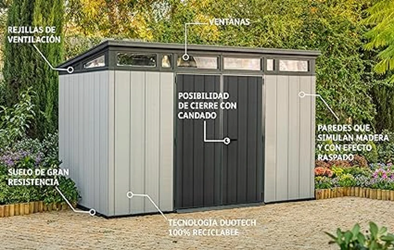 Keter Casetta da Giardino Artisan 11x7, Grigia, 342 X 218 X 226 h