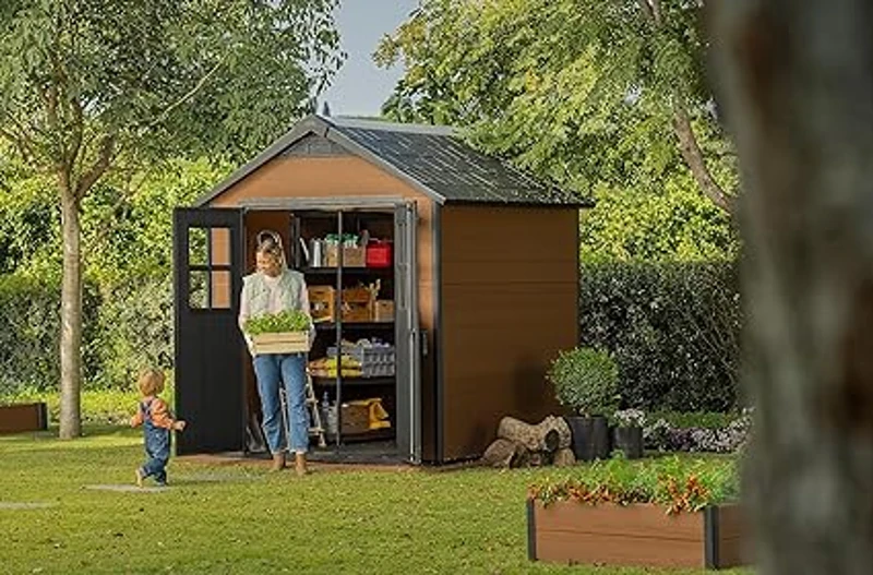 Keter Casetta da Giardino Newton 757, Marrone, 228 X 223,5 X 252 h