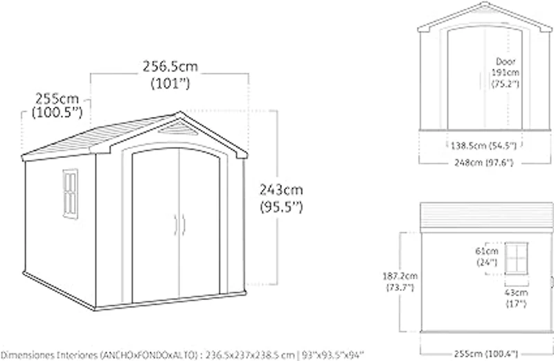 Keter Casetta da Giardino Factor 8x8, Beige, 256,5 X 255 X 243 h
