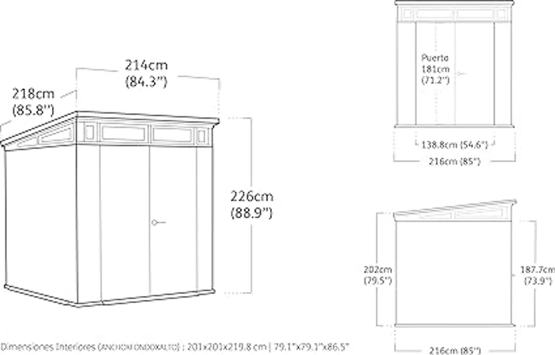 Keter Casetta da Giardino Artisan 7x7, Grigia, 214 X 218 X 226 h