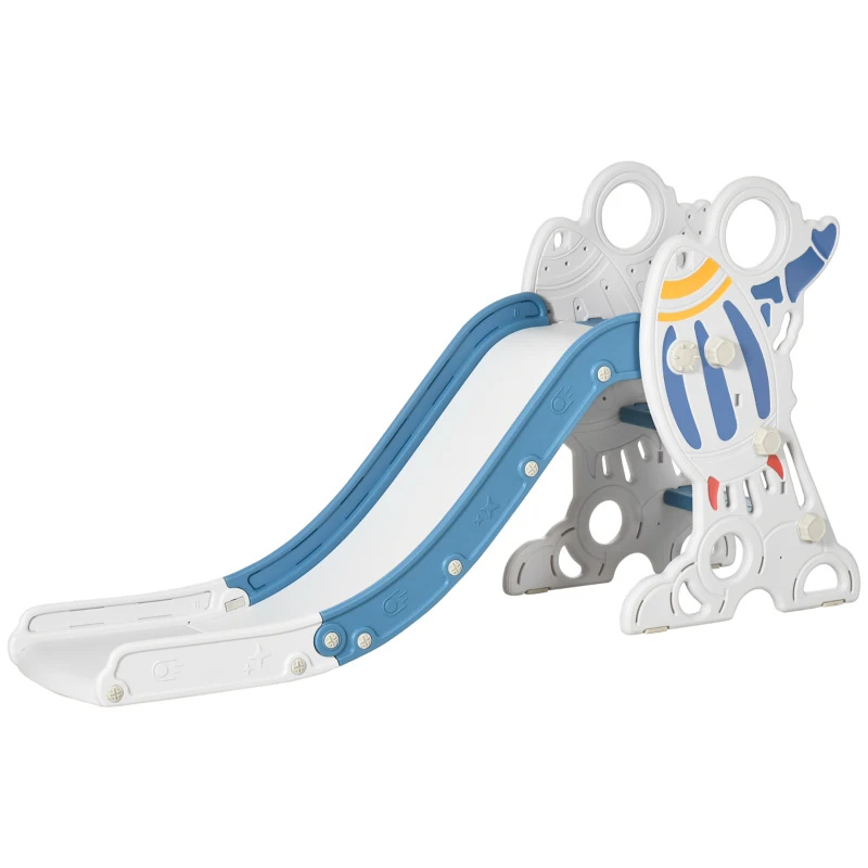 AIYAPLAY Escorregador para Crianças de 18-36 Meses com 3 Degraus Antiderrapantes 157x46,5x80 cm Azul