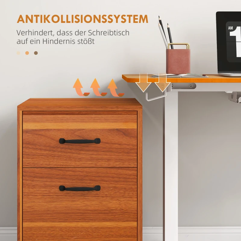 Vinsetto Zit-sta Bureau, in hoogte verstelbaar, 120x60x72-116cm, Natuur/Wit(m-8)