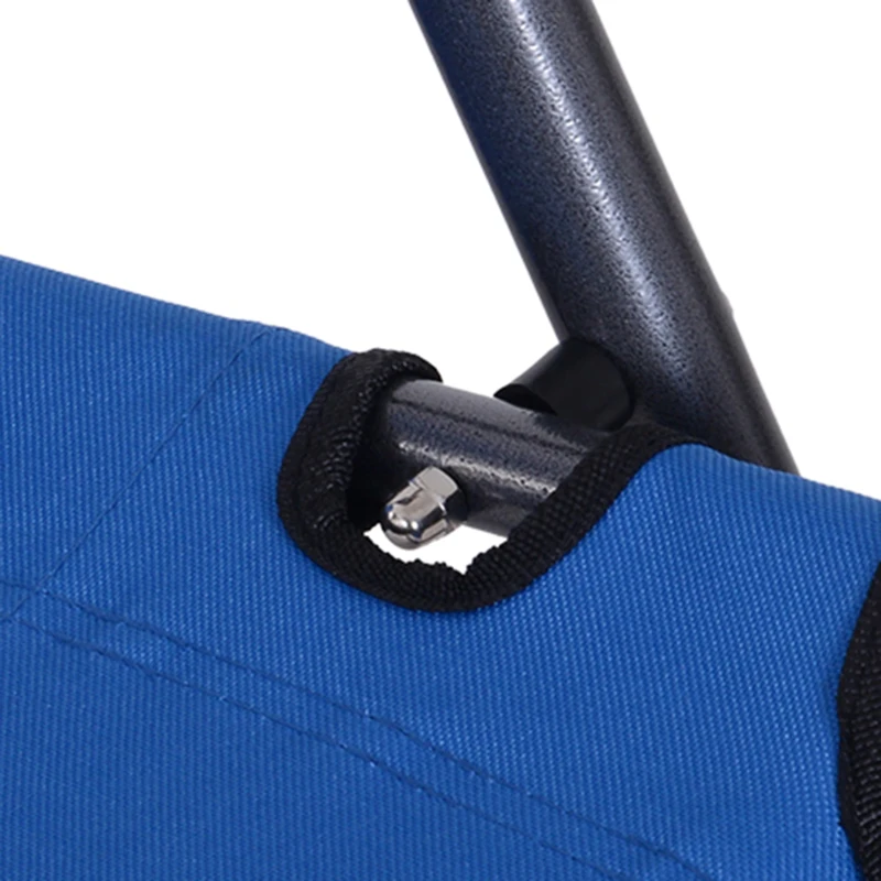Outsunny Metal Frame 2 In 1 Sun Lounger w/ Pillow Blue