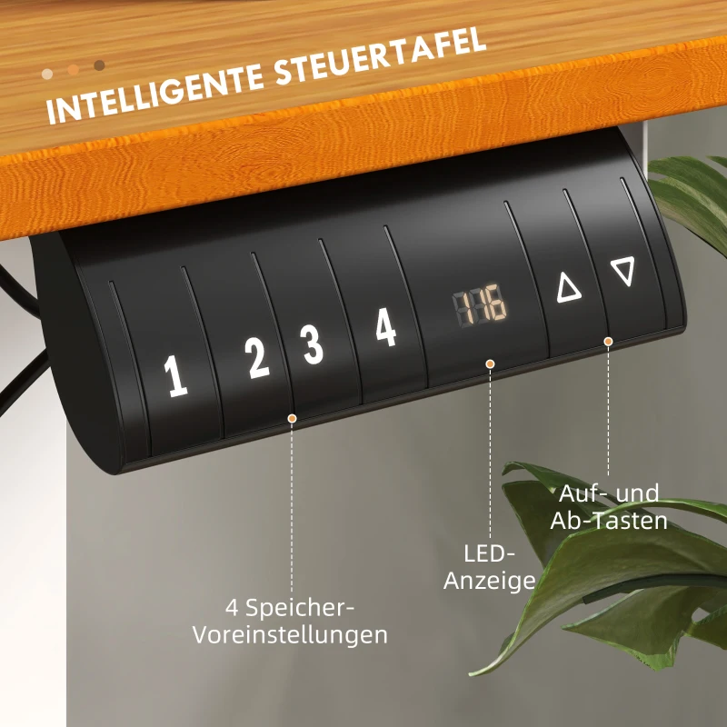 Vinsetto Zit-sta Bureau, in hoogte verstelbaar, 120x60x72-116cm, Natuur/Wit(m-5)