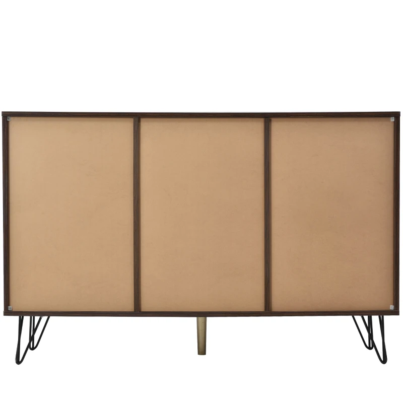 Comodă cu 3 uși și spațiu de depozitare, 120x38x76,5 cm, Culoare naturală
