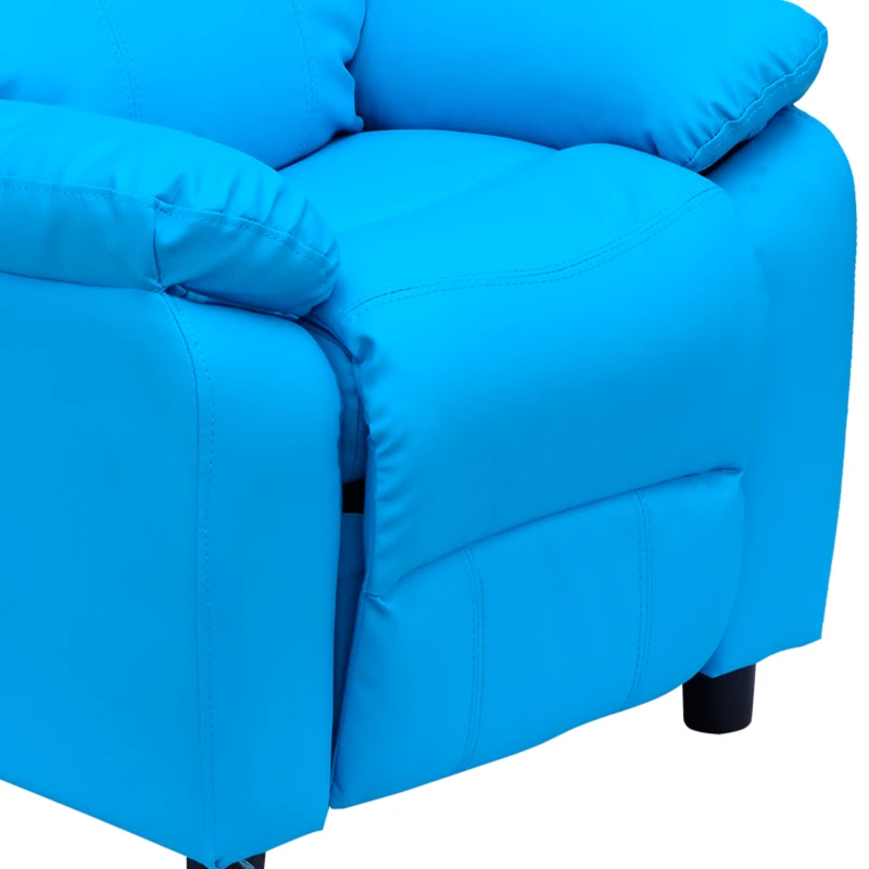 HOMCOM Childrens Recliner Armchair W/ Storage Space on Arms-Blue