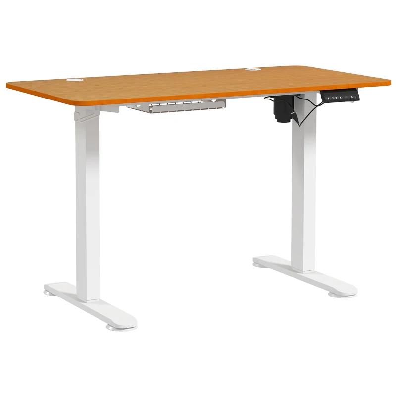 Vinsetto Zit-sta Bureau, in hoogte verstelbaar, 120x60x72-116cm, Natuur/Wit(m-11)