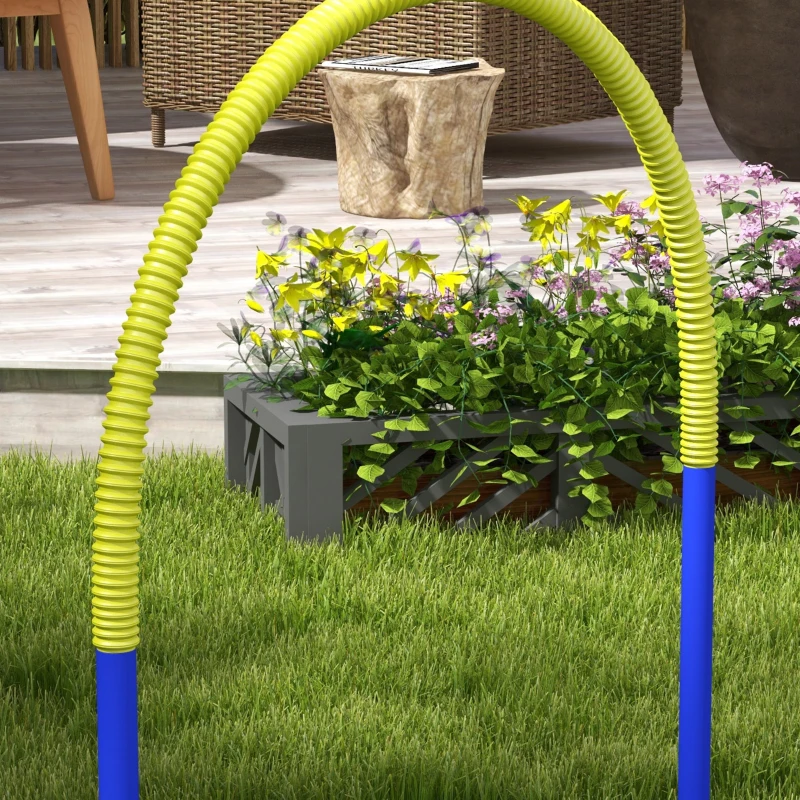 PawHut Agility-Set voor Honden, Hondentraining, 4 Bogen, voor Beginners, met Draagtas, Blauw+Geel, 88 x 64 x 95cm