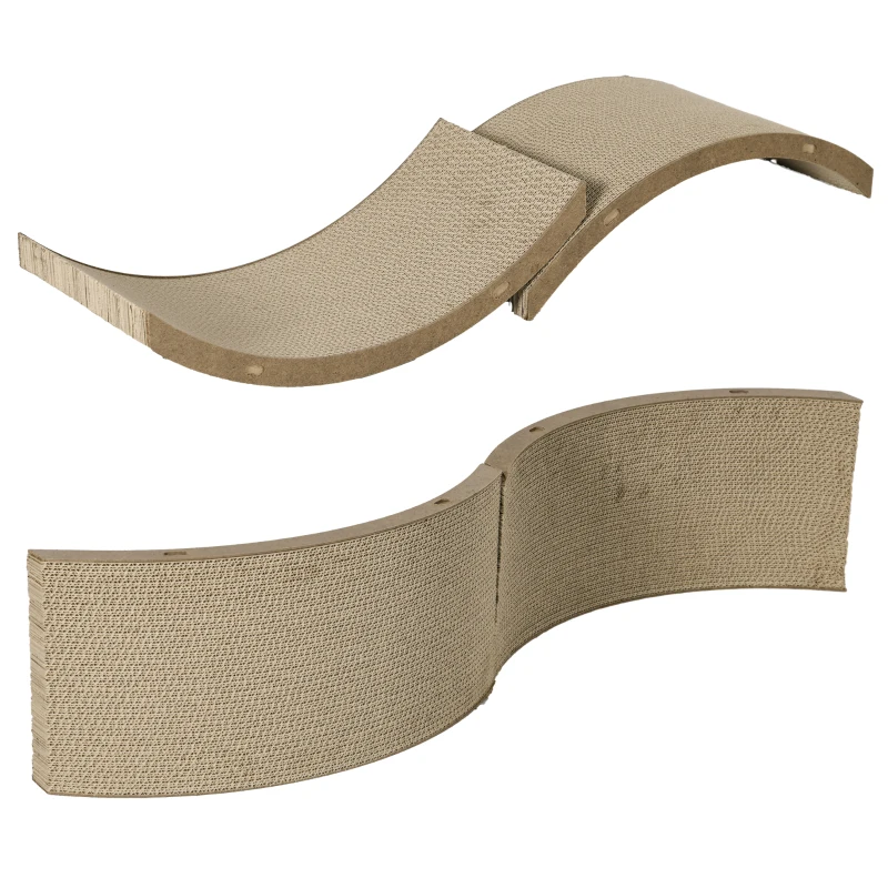 PawHut Zestaw drapaków do kołowrotka dla kotów, obsługa do 5kg, 55x25,5x3cm, Brąz