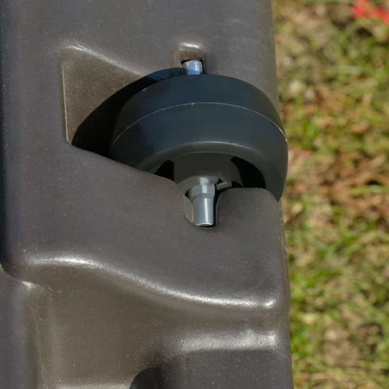 Outsunny Square Cantilever Patio Parasol Base - Water or Sand Filled Stand with Heavy-Duty Wheels, Coffee