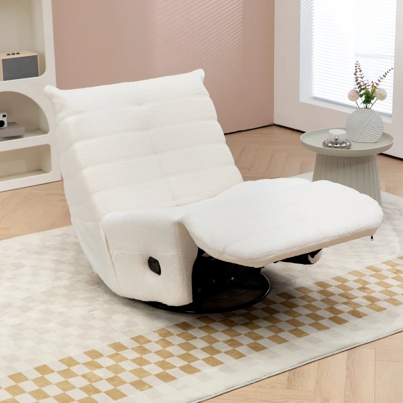 HOMCOM Verstelbare Zitzak, Belastbaar tot 150kg, 84x104x87cm, Crème(m-2)