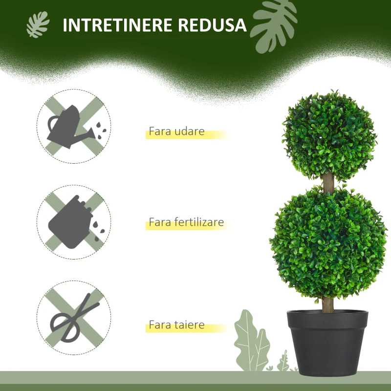 Homcom Buxus Artificial Sferic – Ghiveci Decor Interior & Exterior