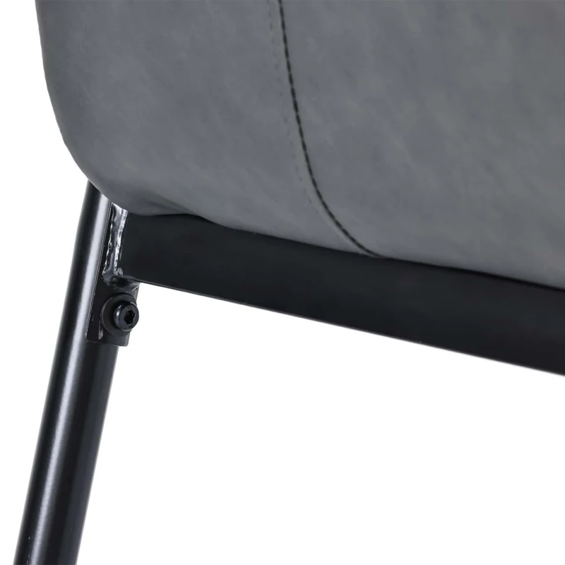 Set di 2 sedie Imbottite per Sala da Pranzo a Righe Verticali con Gambe in Metallo, 67x55x52 cm, Nero