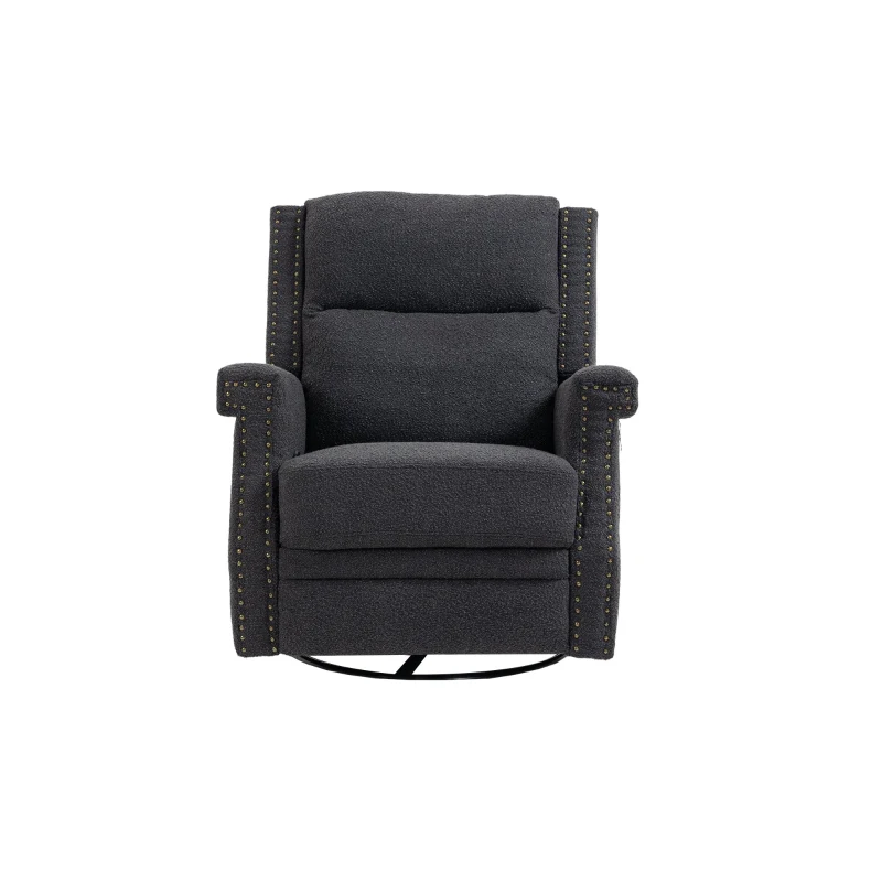 Loungesessel, drehbar und um 360 Grad neigbar, für ultimativen Komfort im Wohnzimmer, Schlafzimmer, Büro- Relax- und Loungesessel, Schwarz