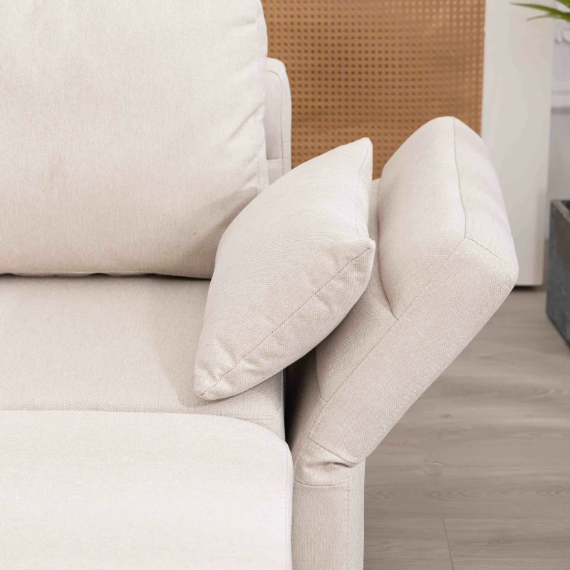 U-förmiges modulares Sofa mit Stauraum, durch zufälliges Verbinden als Doppelbettsofa nutzbar, extra breit für das Wohnzimmer, Beige