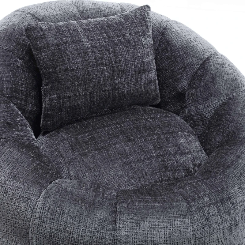 Bequemer runder drehbarer Sitzsack, Grau