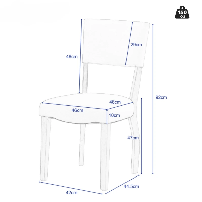 Set di 6 Sedie Imbottite in tessuto effetto velluto per Sala da Pranzo con Gambe in Legno, Grigio