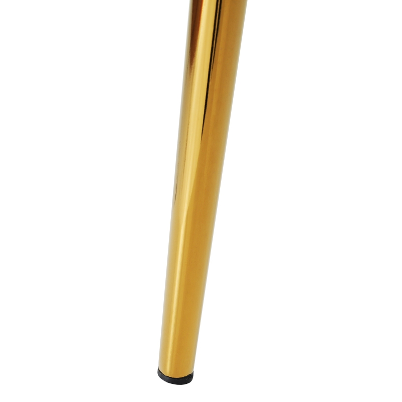 Juego de 2 Sillas de Comedor Modernas en Tela Efecto Terciopelo Acolchadas con Patas de Metal Beige