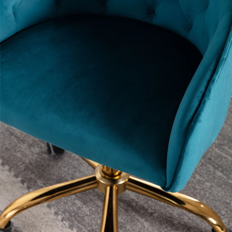 Ergonomischer Bürostuhl, höhenverstellbar, elegant und bequem, Schreibtischstuhl ergonomisch, Blau-Grün