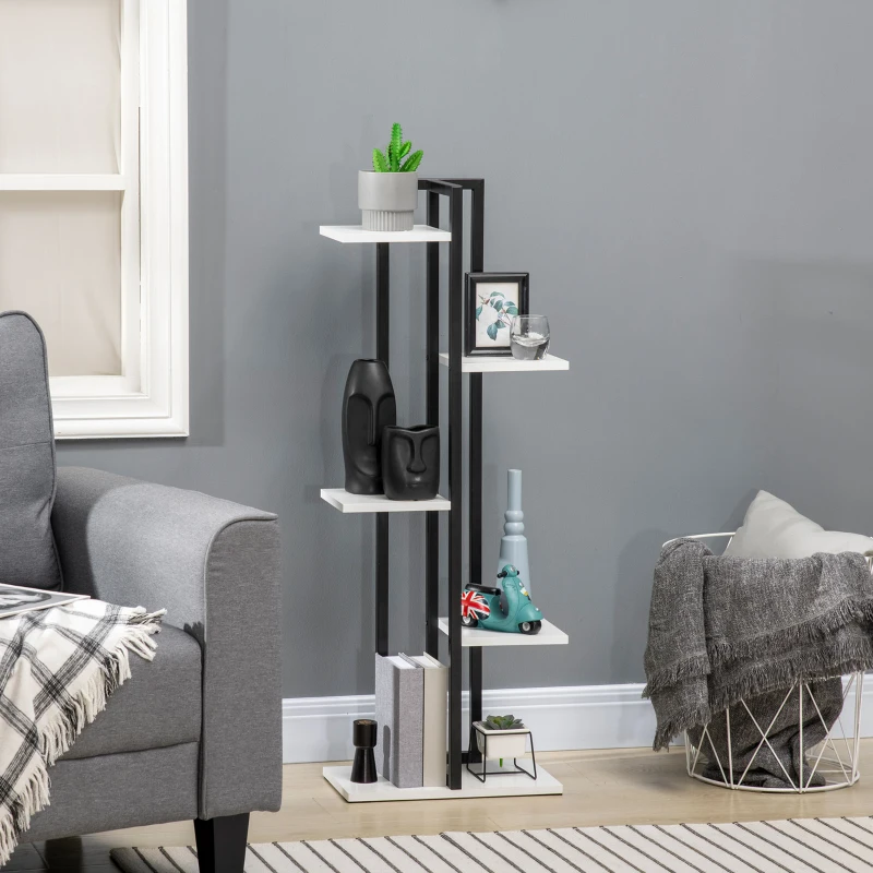 Outsunny 5 Tiered Plant Stand, Corner Plant Shelf, Flower Pot Holder Storage Organizer for Indoor Outdoor Porch Balcony Living Room Bedroom