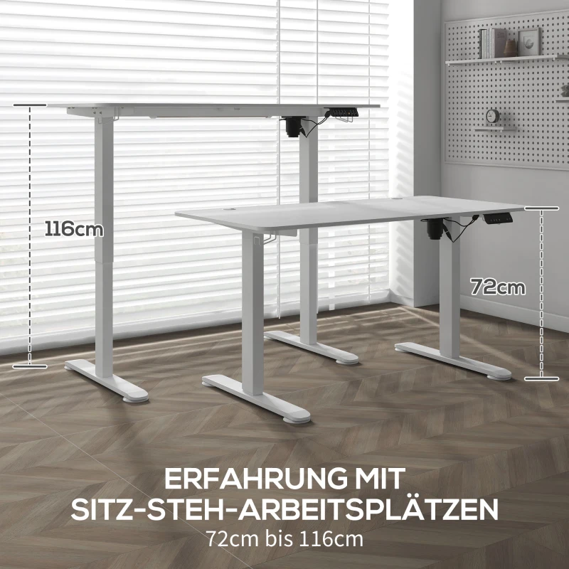 Vinsetto Stehpult höhenverstellbarer Computertisch Schreibtisch, 140 cm x 70 cm x 116 cm, Weiß(m-4)
