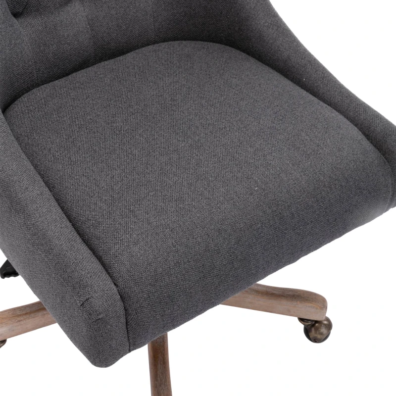 Bequemer und ergonomischer Bürostuhl- Drehbar, Modern für Wohnzimmer und Büro mit hochwertigen Materialien, Schwarz