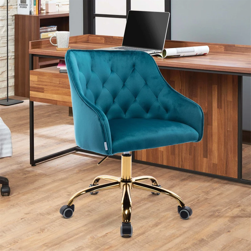 Ergonomischer Bürostuhl, höhenverstellbar, elegant und bequem, Schreibtischstuhl ergonomisch, Blau-Grün