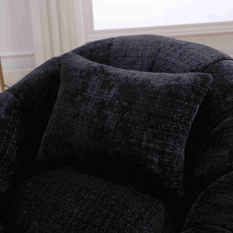 Bequemer runder drehbarer Sitzsack, Schwarz