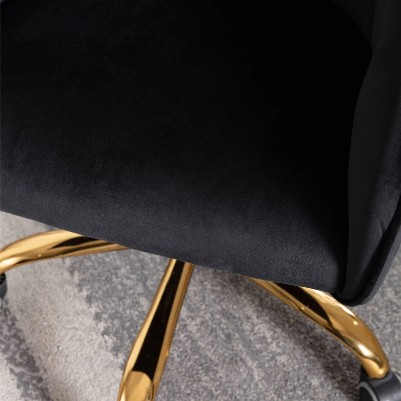 Ergonomischer und höhenverstellbarer Schreibtischstuhl, elegant und komfortabel, Schwarz