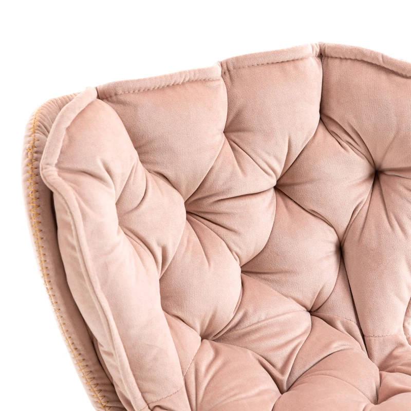 Set aus 2 drehbaren, höhenverstellbaren Barhockern mit Lehne und Fußstütze für Küche und Esszimmer, Rosa