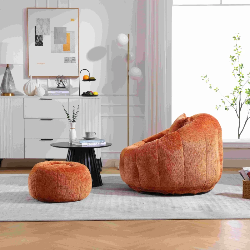 Bequemer runder drehbarer Sitzsack, Orange