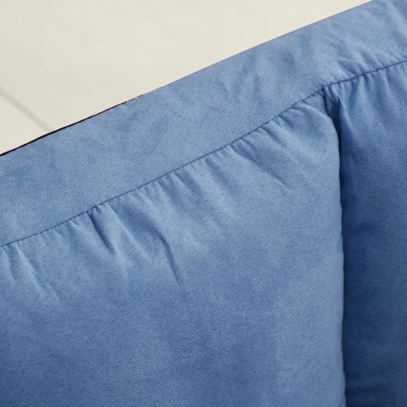 HOMCOM Vloersofa Slaapsofa, opklapbaar, verstelbare rugleuning, 102 cm x 73 cm x 60 cm, Blauw(m-8)