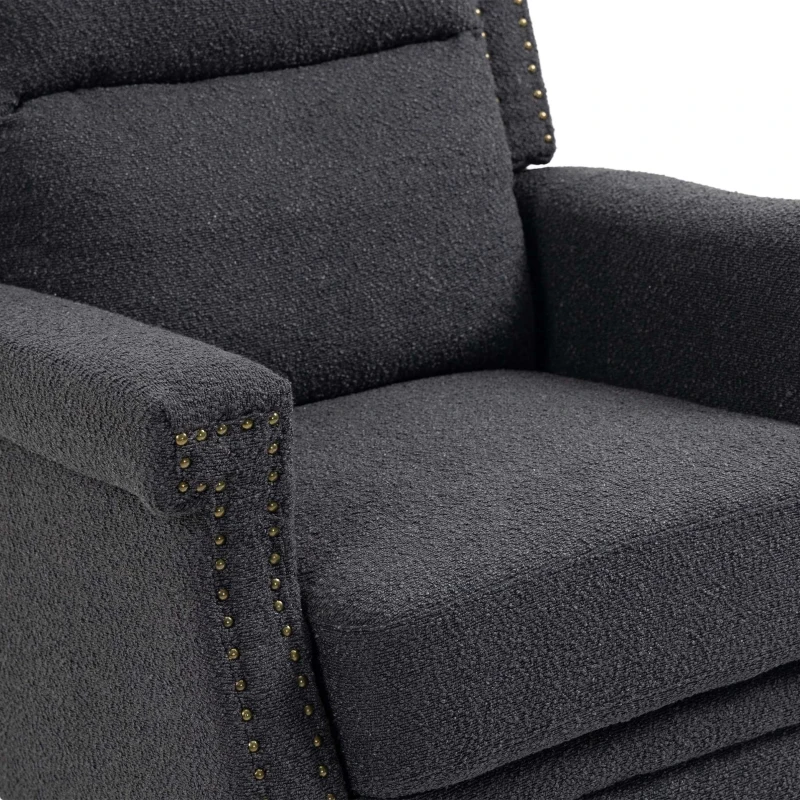 Loungesessel, drehbar und um 360 Grad neigbar, für ultimativen Komfort im Wohnzimmer, Schlafzimmer, Büro- Relax- und Loungesessel, Schwarz