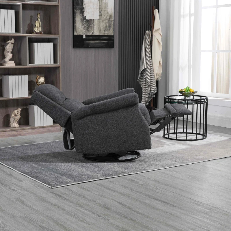 Loungesessel, drehbar und um 360 Grad neigbar, für ultimativen Komfort im Wohnzimmer, Schlafzimmer, Büro- Relax- und Loungesessel, Schwarz