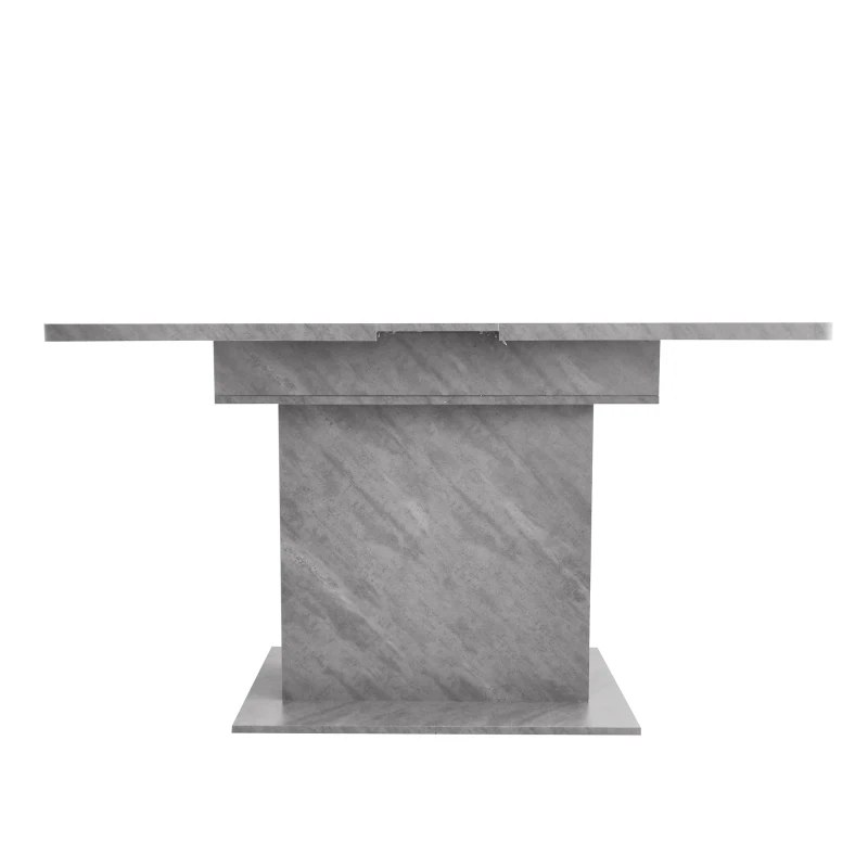 Tavolo Allungabile da Pranzo in Stile Moderno con Ripiani, Design Multifunzionale in Laminato e Metallo, Grigio