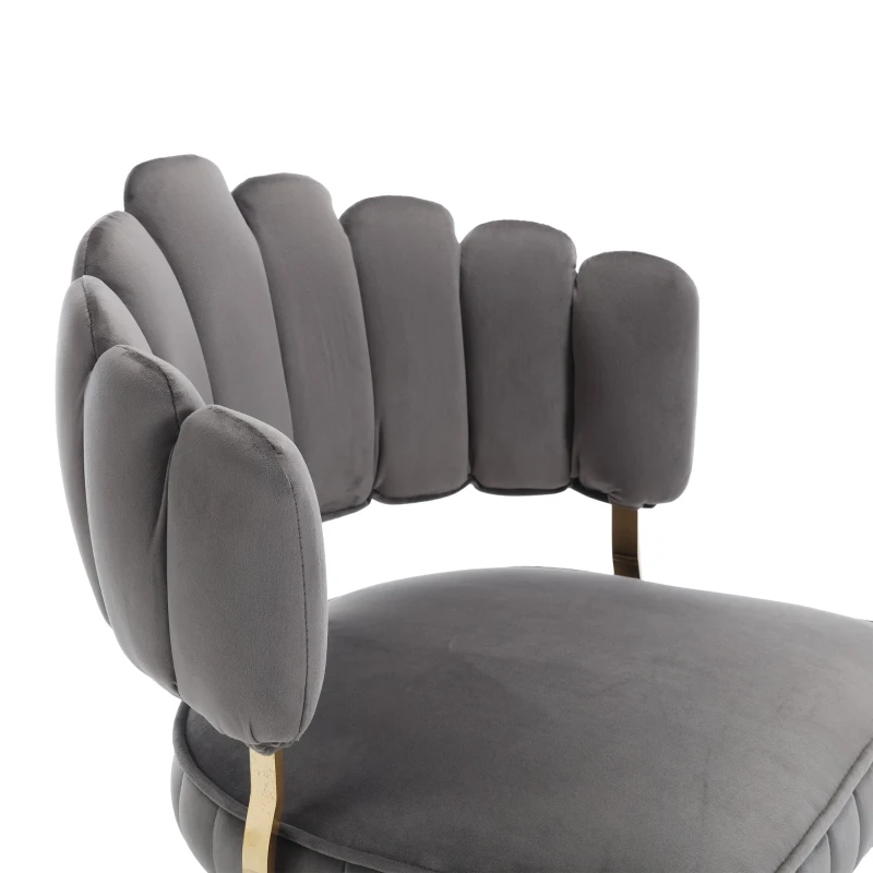 Set aus 2 höhenverstellbaren Barhockern mit Lehne und Fußstütze, drehbar, Grau