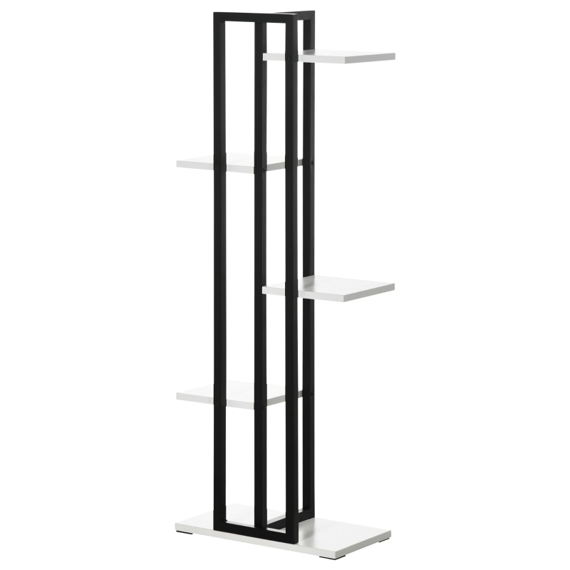 Outsunny 5 Tiered Plant Stand, Corner Plant Shelf, Flower Pot Holder Storage Organizer for Indoor Outdoor Porch Balcony Living Room Bedroom