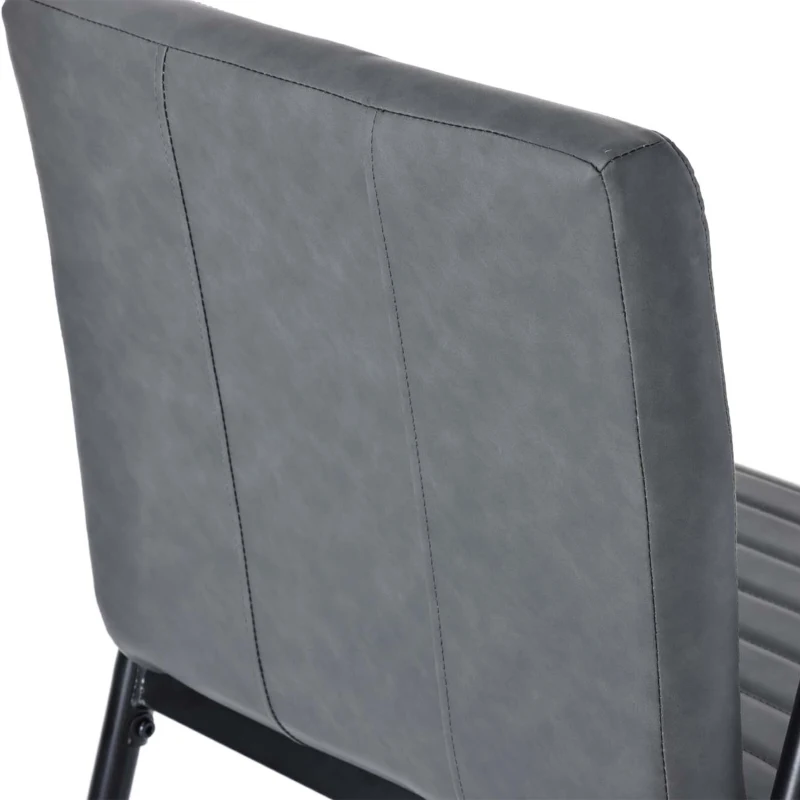 Set di 2 sedie Imbottite per Sala da Pranzo a Righe Verticali con Gambe in Metallo, 67x55x52 cm, Nero