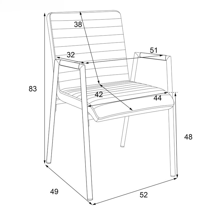 Set di 2 sedie Imbottite per Sala da Pranzo a Righe Verticali con Gambe in Metallo, 67x55x52 cm, Nero