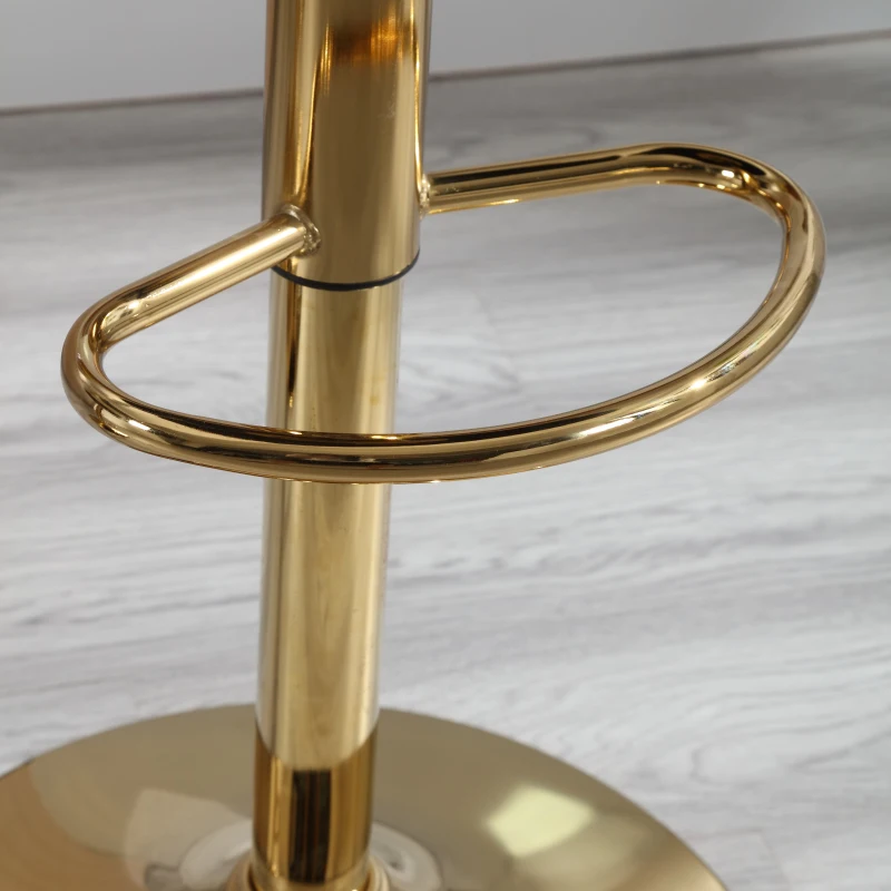 Set aus 2 höhenverstellbaren, drehbaren Barhockern mit Lehne und Fußstütze, Elfenbeinweiß