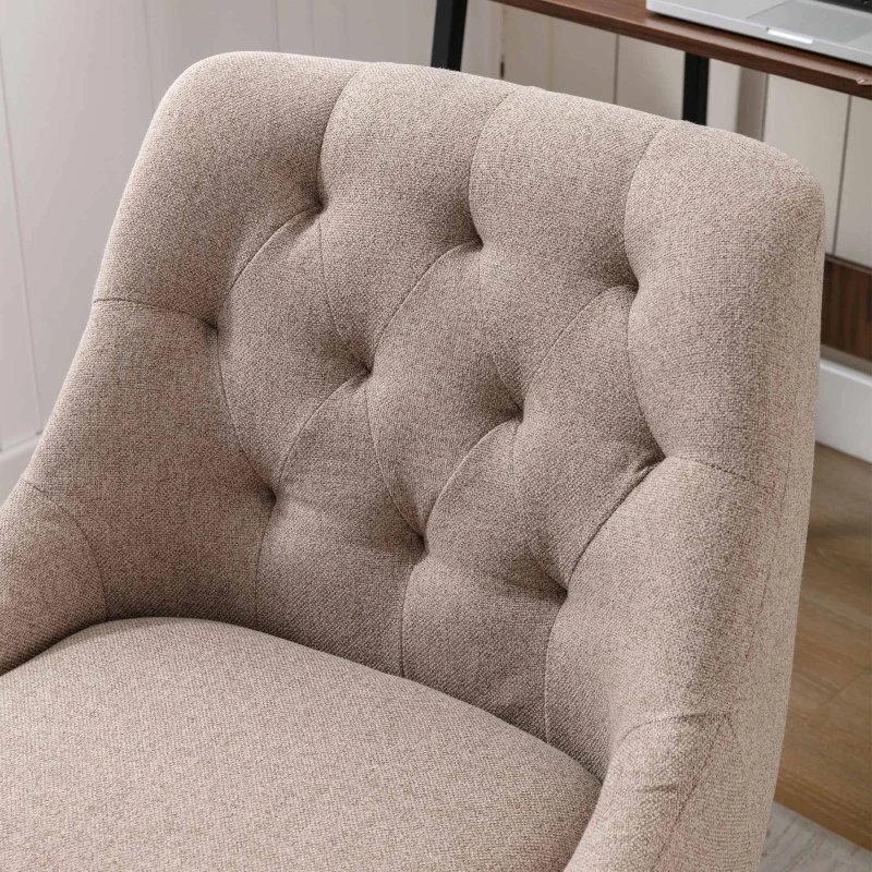 Bequemer und ergonomischer Bürostuhl- Drehbar, Modern für Wohnzimmer und Büro mit hochwertigen Materialien, Braun