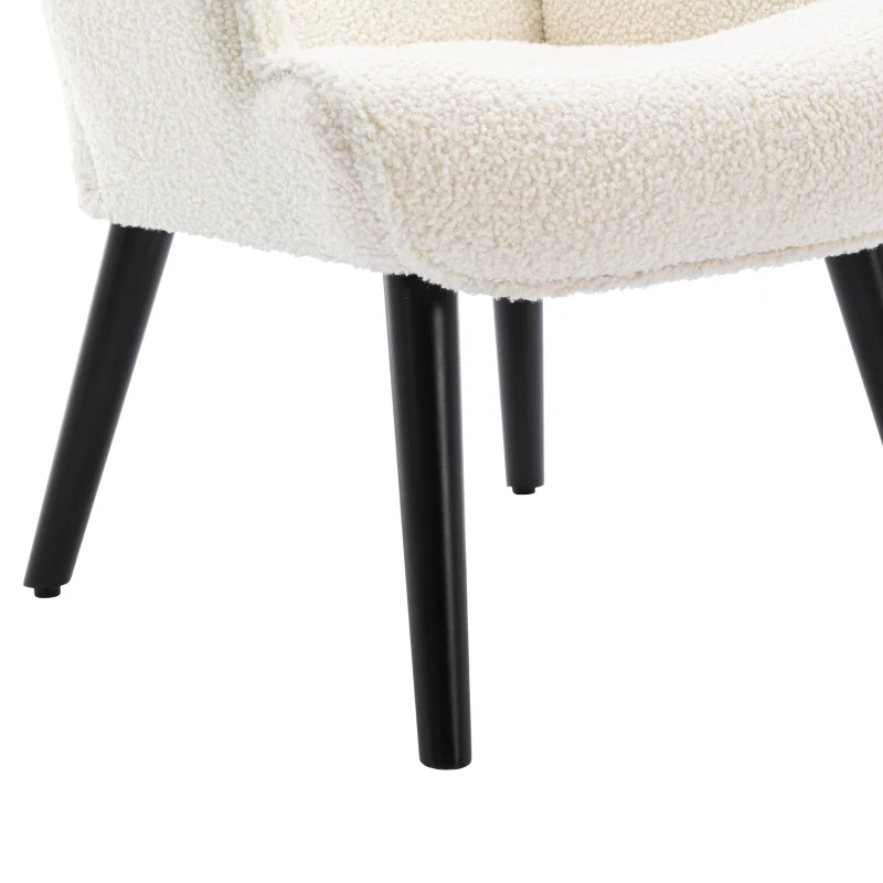 Moderner Relaxsessel gepolstert für Wohnzimmer und Schlafzimmer, Komfort und Stil, Teddy Weiß