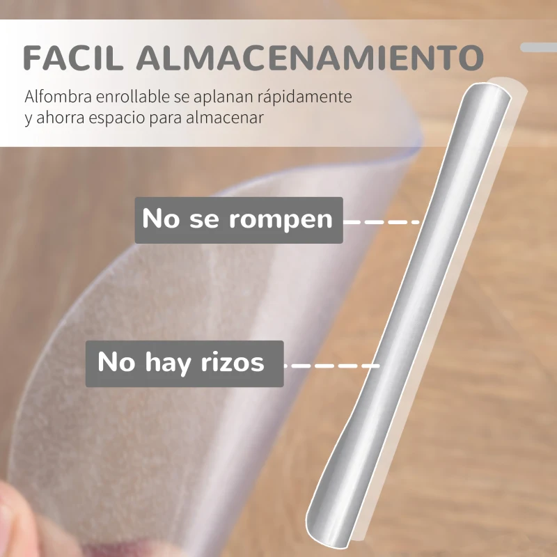Vinsetto Conjunto de 1 Silla de Masaje Reclinable con 6 Puntos de Masaje y 1 Alfombra Protectora de Suelo Gris y Transparente