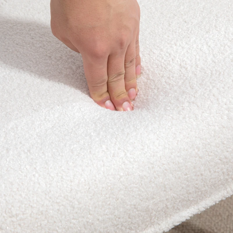 HOMCOM Gestoffeerde stoel, modern design, 71x77x102cm, Crèmewit