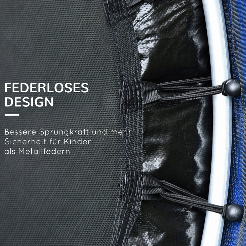 HOMCOM Trampolina dla Dzieci, Siatka Bezpieczeństwa, Gumowe Sprężyny, do 45 kg, Metalowa Rama, Ø140x160cm, Kolorowa