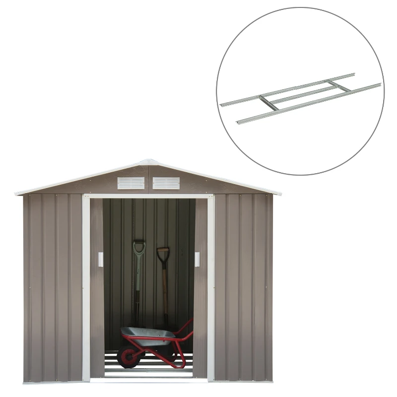 Outsunny Abri de Jardin Multi-équipé en Acier Gris 213 x 127 x 185 cm