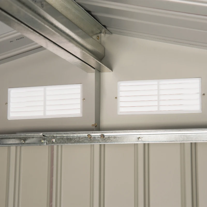 Outsunny Abri de Jardin Multi-équipé en Acier Gris 213 x 127 x 185 cm