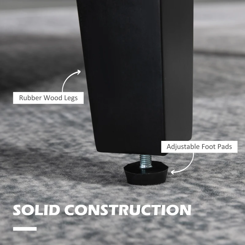 HOMCOM 2 Pieces Modern Armchairs with Rubber Wood Legs, Upholstered Accent Chairs, Single Sofa for Living Room, Bedroom, Grey